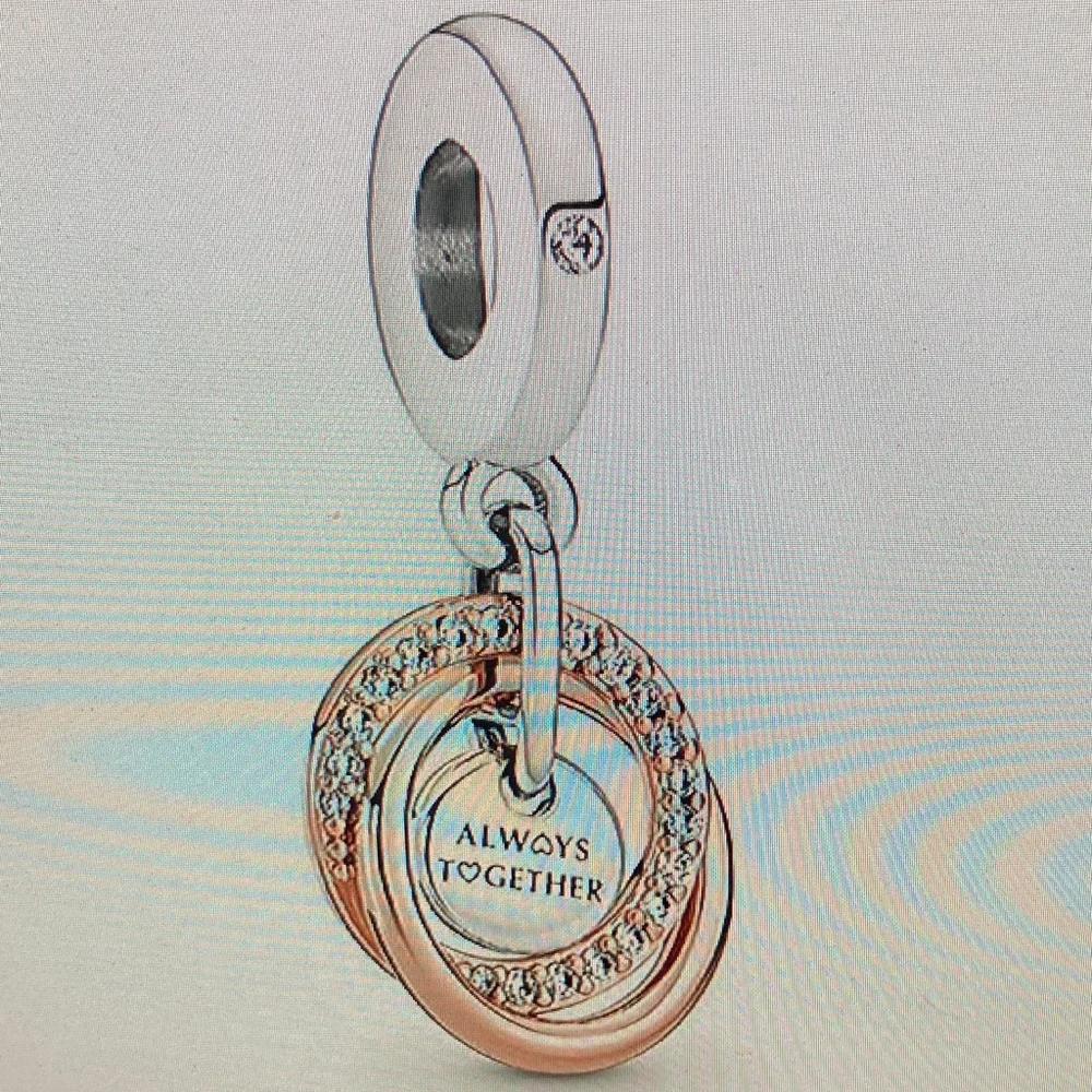 Pandora Silver and Rose Gold Always Together Charm